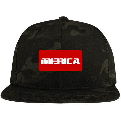 Merica Flat Bill High-Profile Snapback Hat