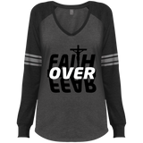 Faith Over Fear Ladies' Game LS V-Neck T-Shirt