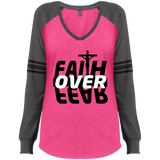 Faith Over Fear Ladies' Game LS V-Neck T-Shirt